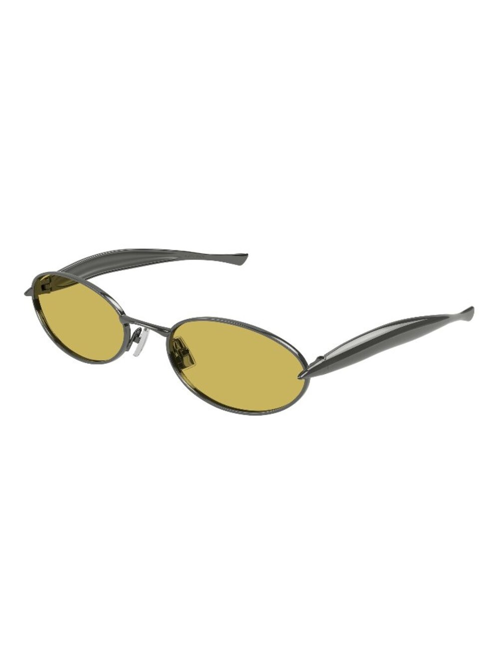 New Bottega Veneta Unisex Sunglasses Silver Yellow Lens Metal Frame BV1386S 002